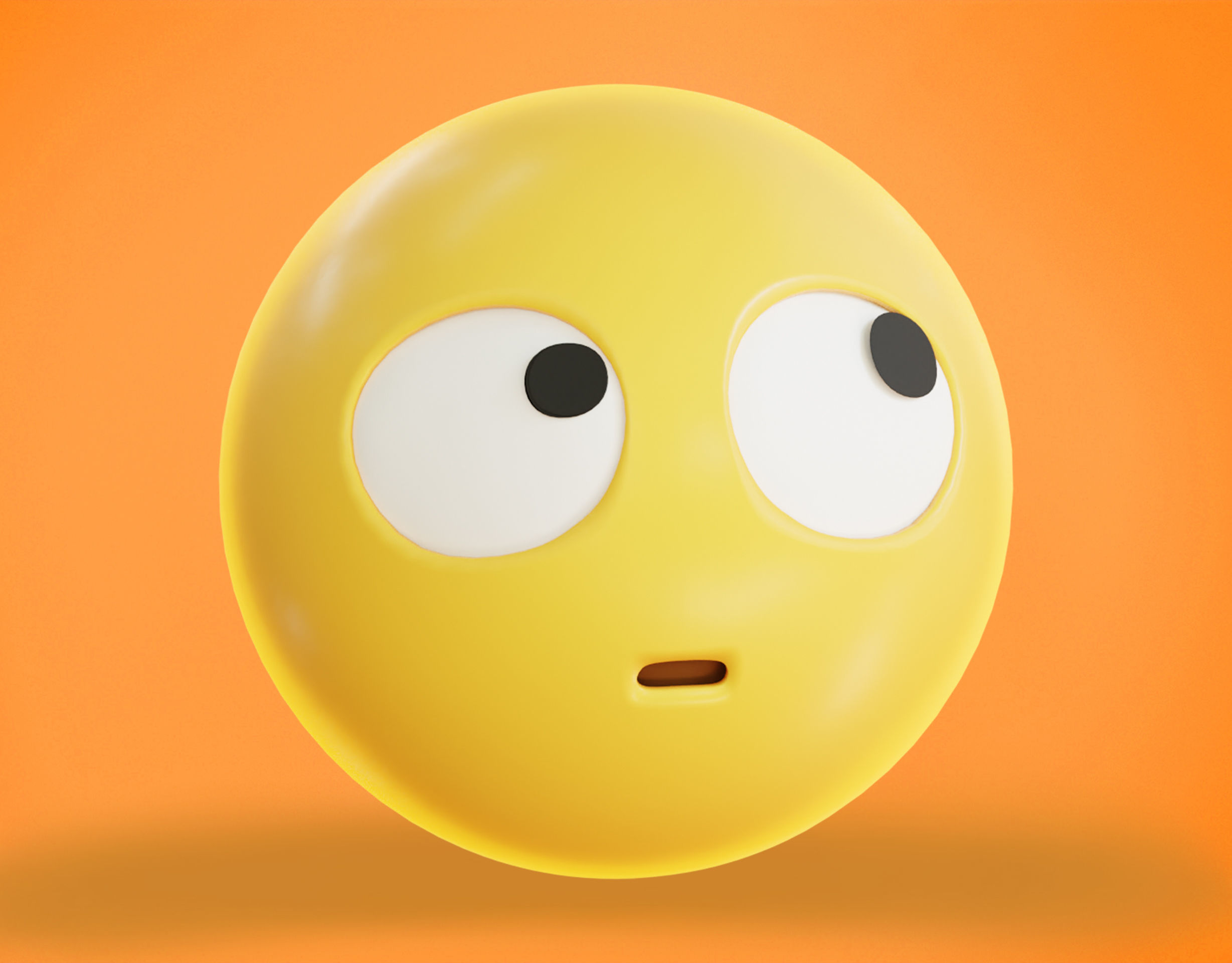 Face with Rolling Eyes Animated Emoji Low-poly 3D model_11