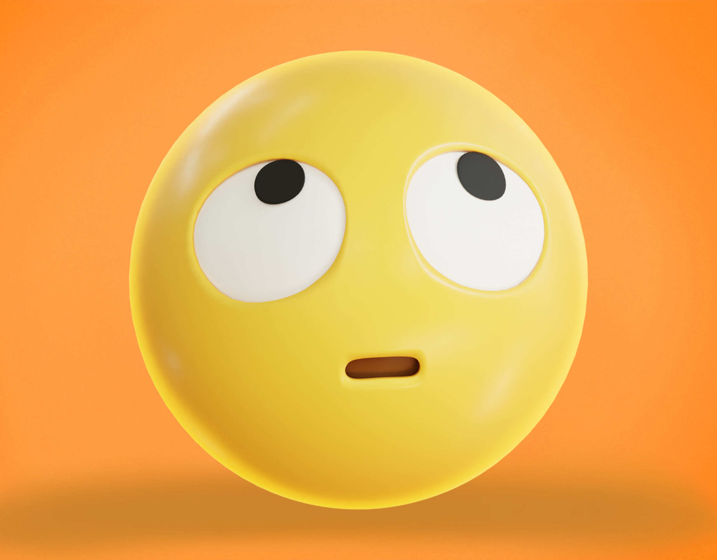 Face with Rolling Eyes Animated Emoji Low-poly 3D model_12