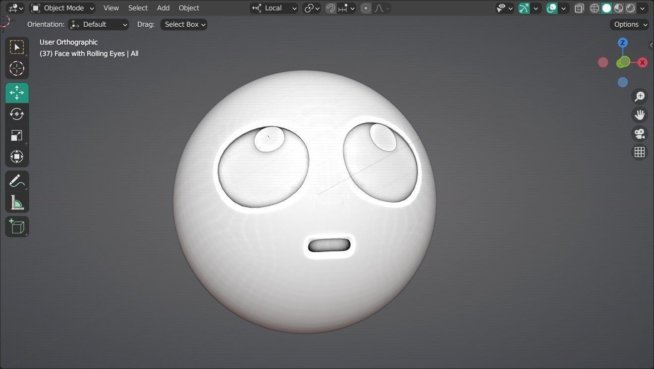Face with Rolling Eyes Animated Emoji Low-poly 3D model_14
