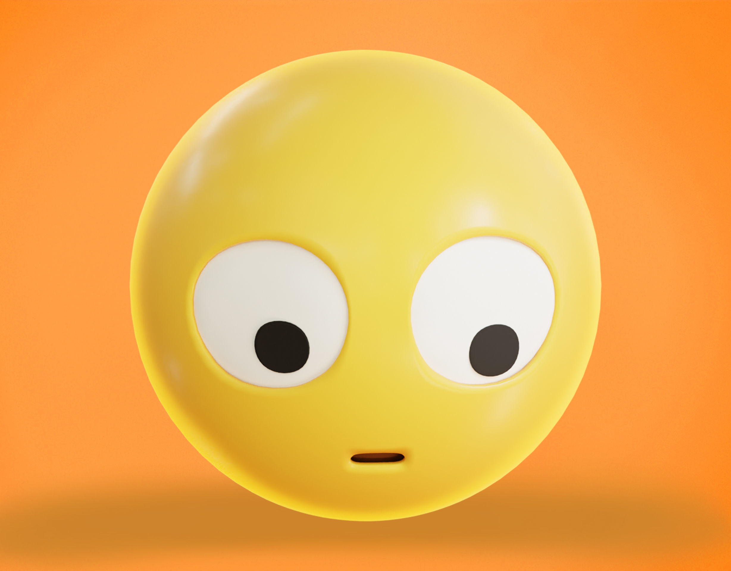 Face with Rolling Eyes Animated Emoji Low-poly 3D model_6