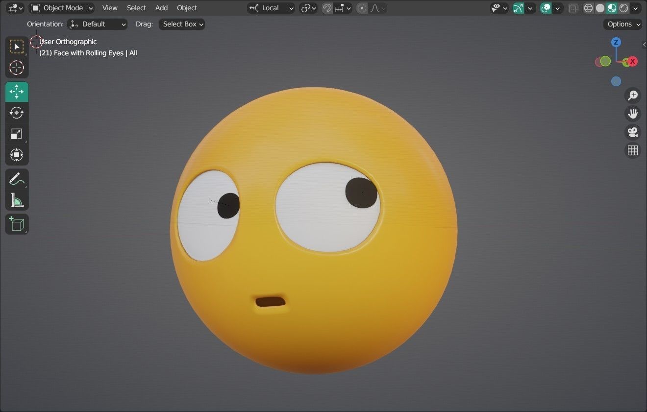 Face with Rolling Eyes Animated Emoji Low-poly 3D model_3