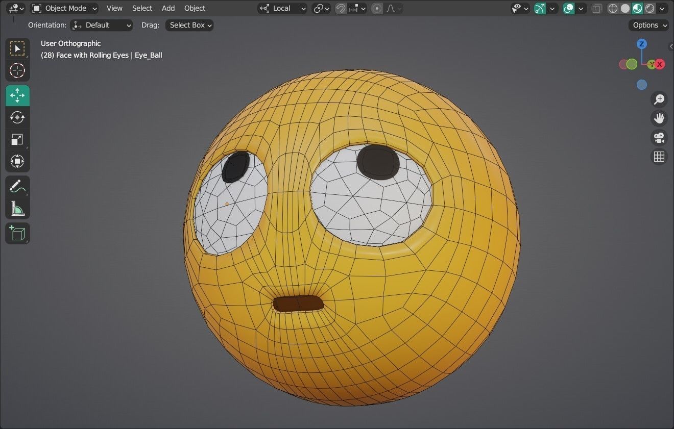 Face with Rolling Eyes Animated Emoji Low-poly 3D model_9