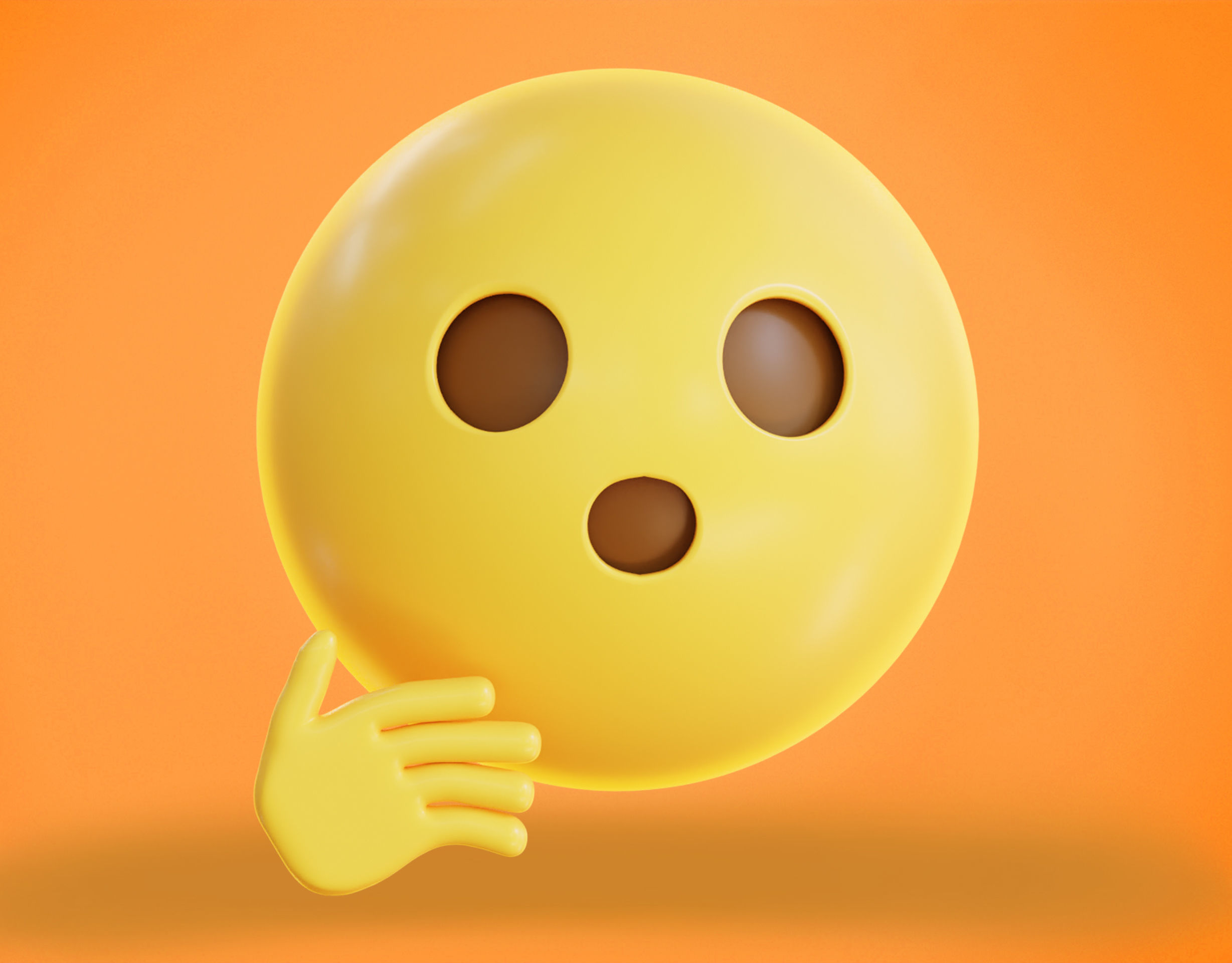 Face with Open Eyes and Hand over Mouth Animated Emoji Low-poly 3D model_6