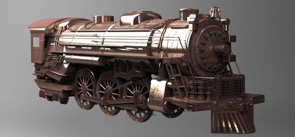 Loco robot with clock 3D model_1