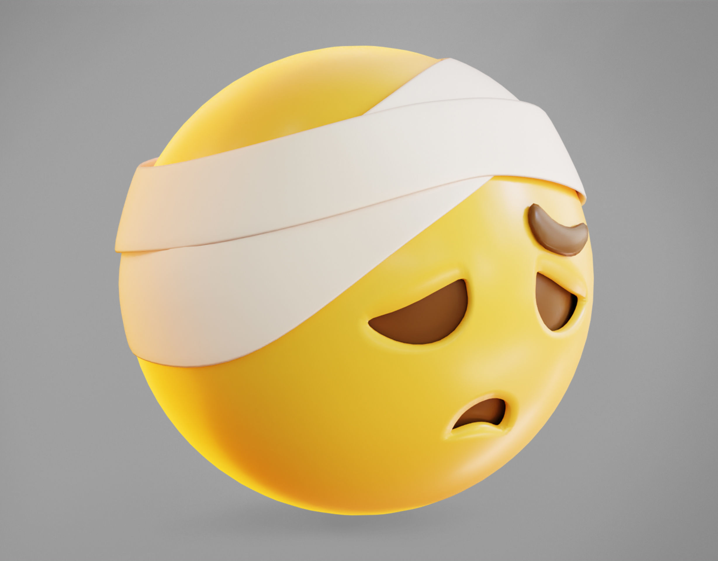 Face with head bandage Animated Emoji Low-poly 3D model_11