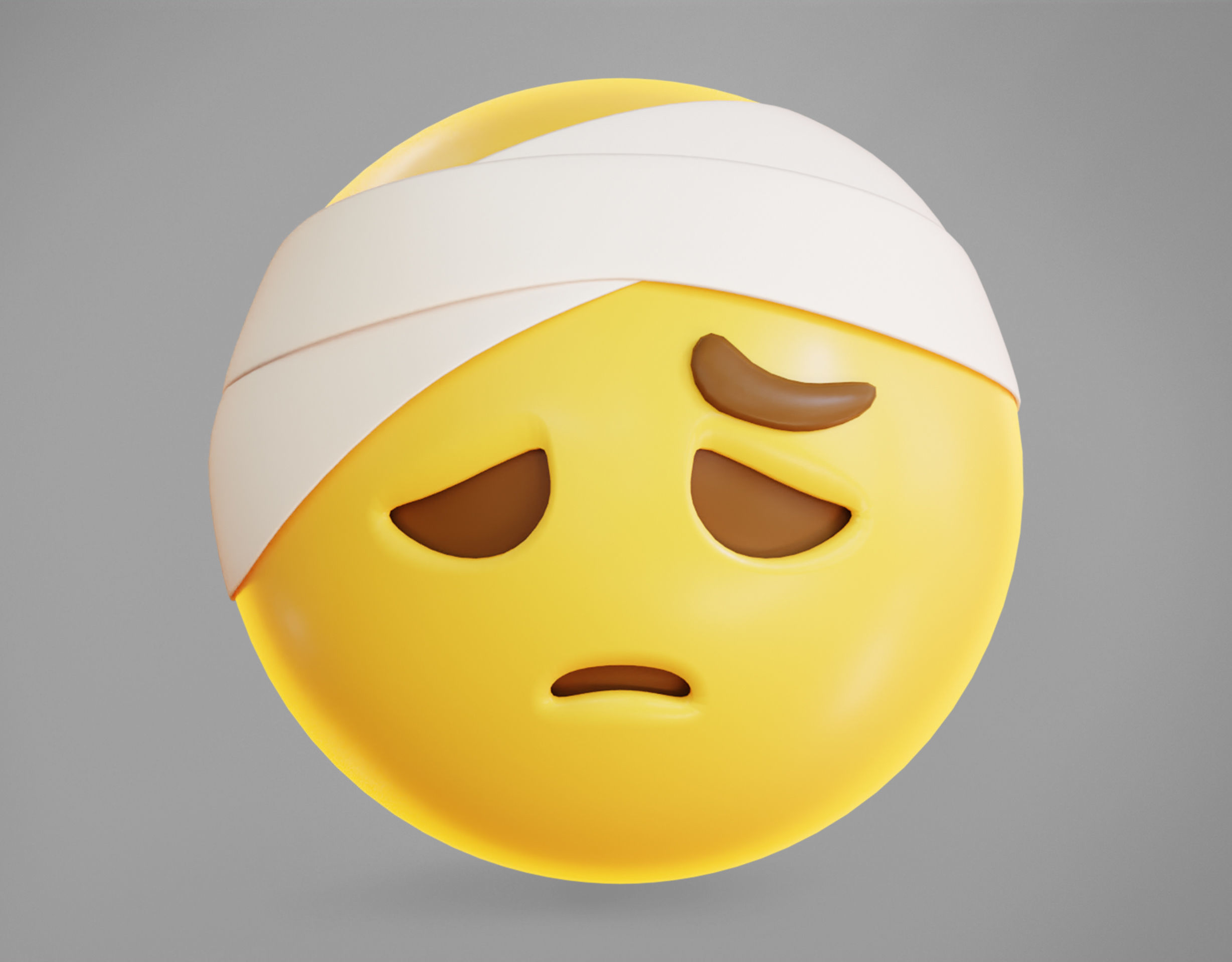 Face with head bandage Animated Emoji Low-poly 3D model_5