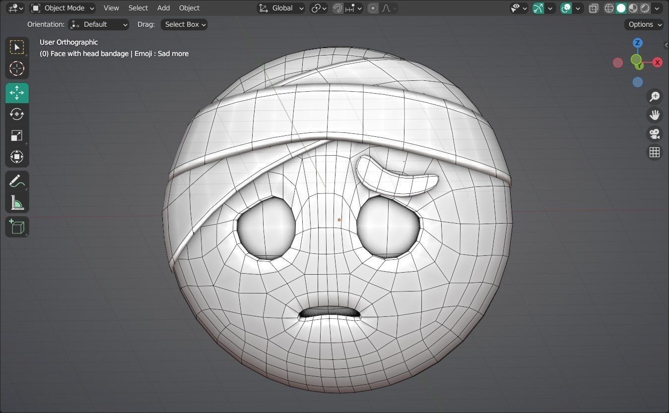 Face with head bandage Animated Emoji Low-poly 3D model_9