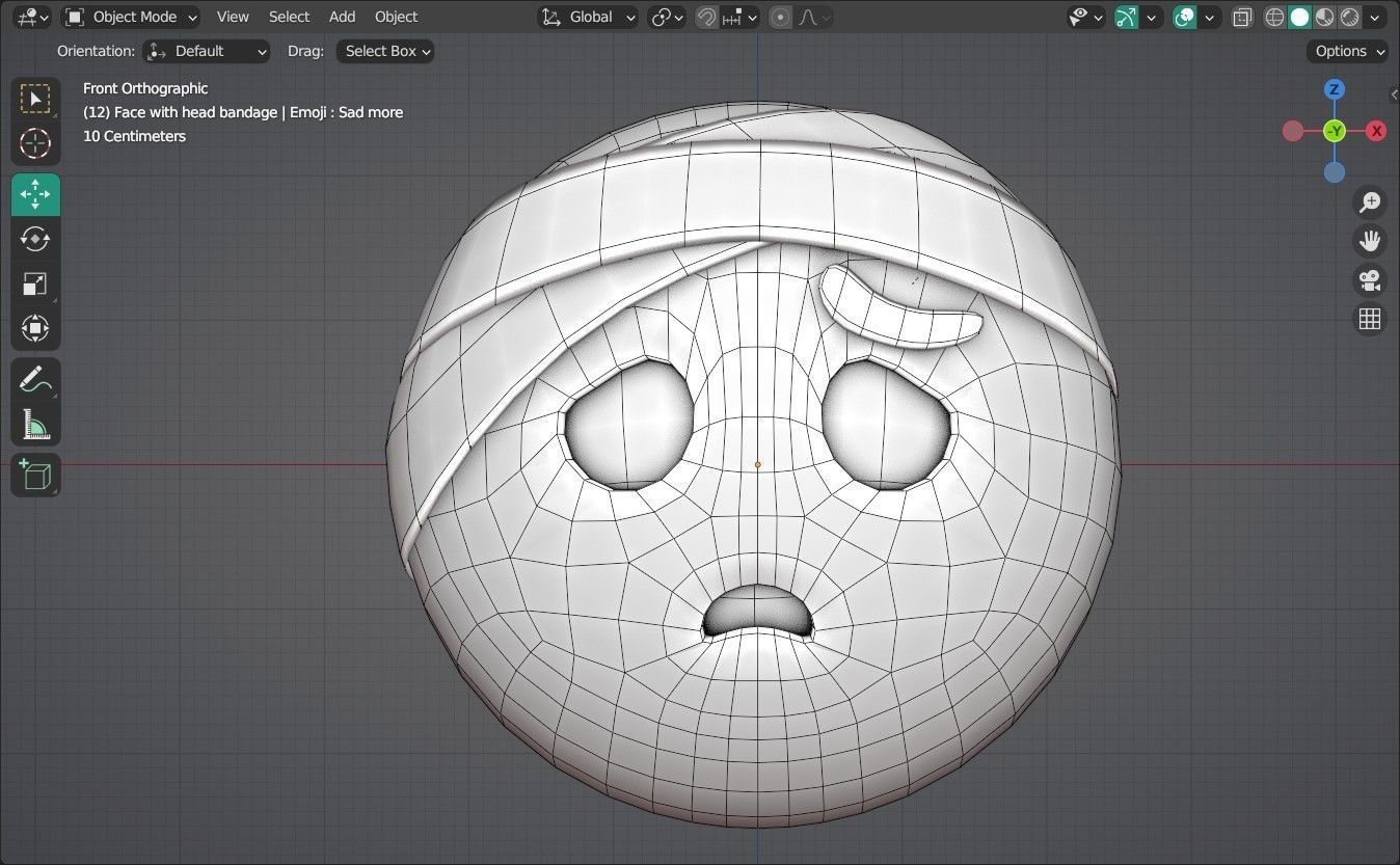 Face with head bandage Animated Emoji Low-poly 3D model_7