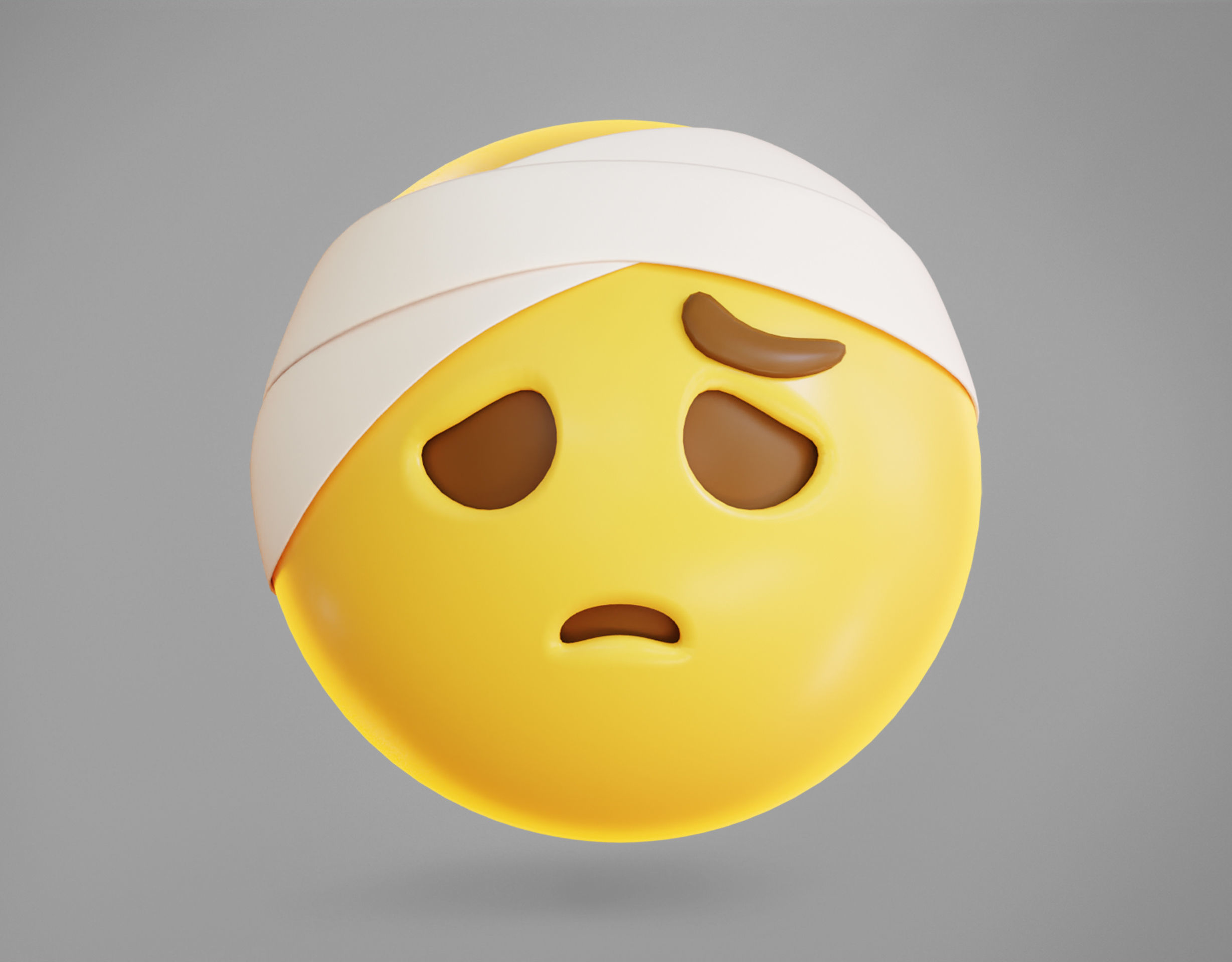 Face with head bandage Animated Emoji Low-poly 3D model_2