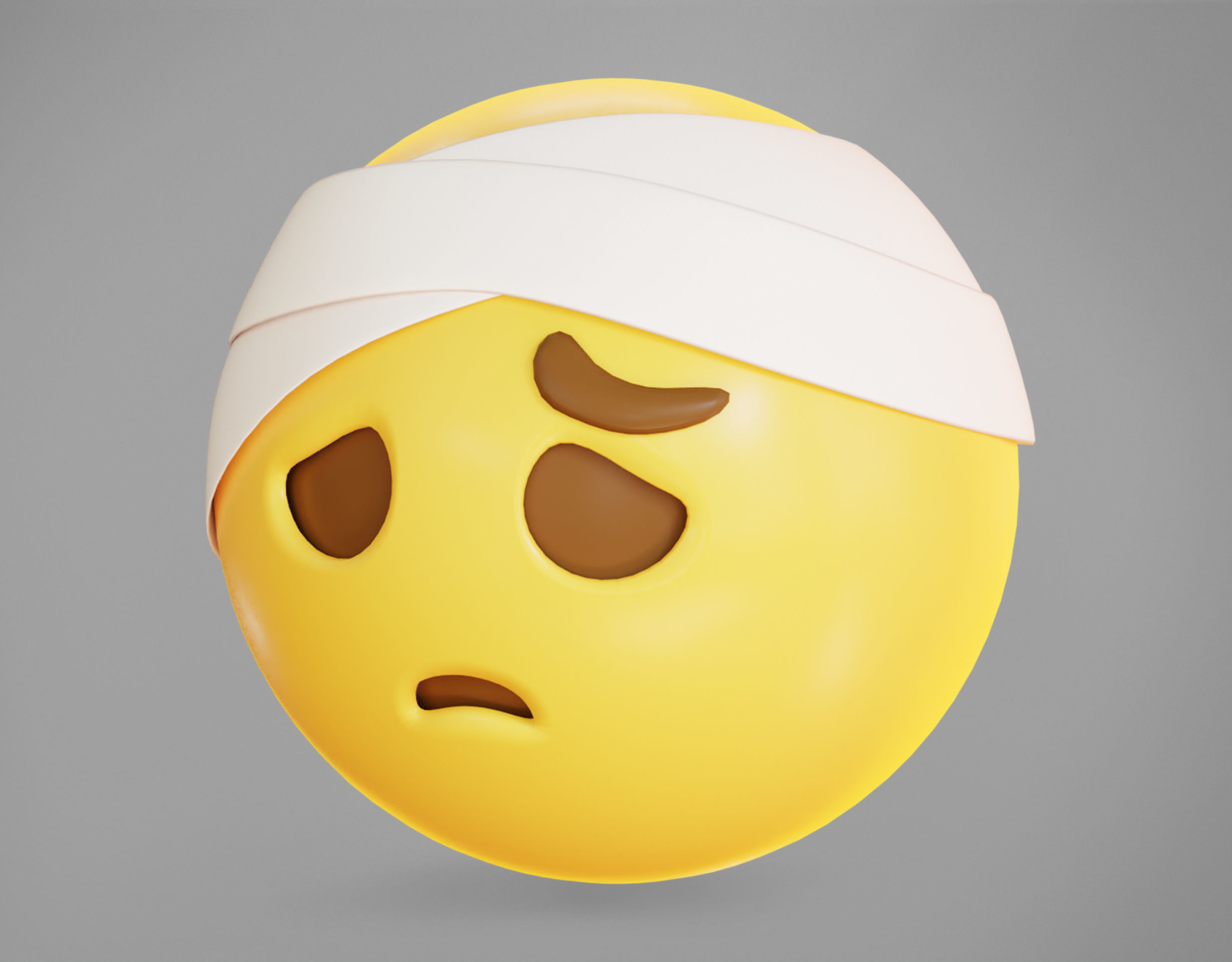 Face with head bandage Animated Emoji Low-poly 3D model_6