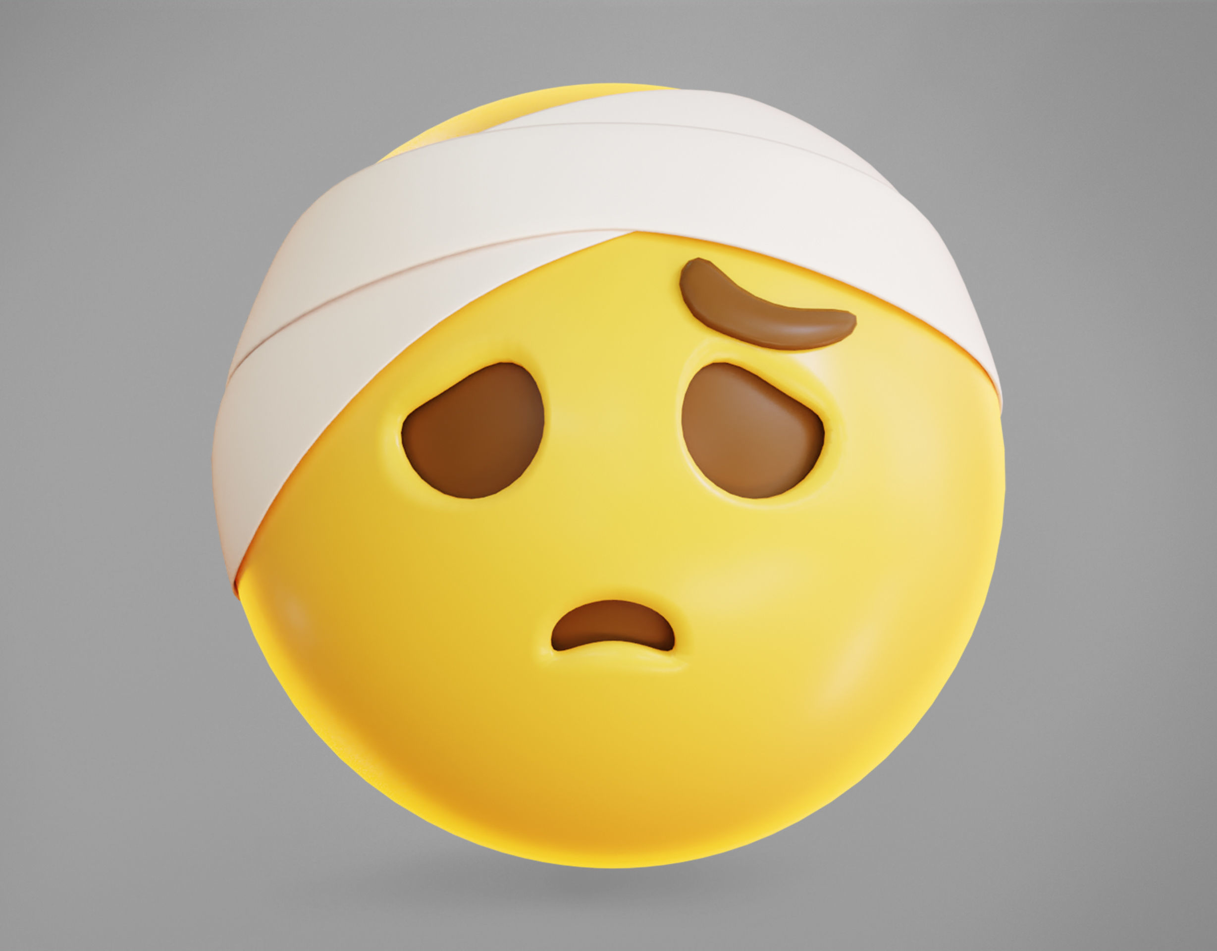 Face with head bandage Animated Emoji Low-poly 3D model_4