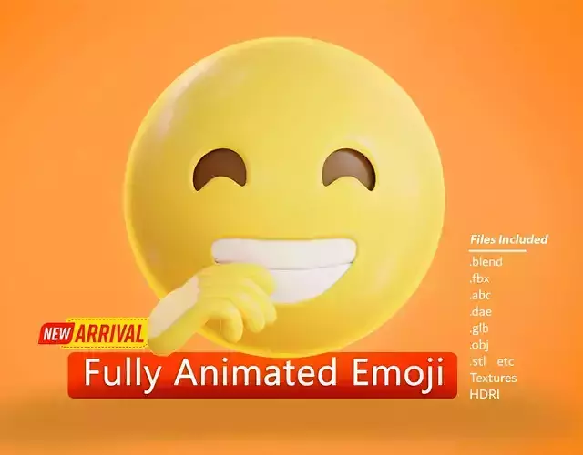 face with hand over mouth and smiling eyes Animated Emoji