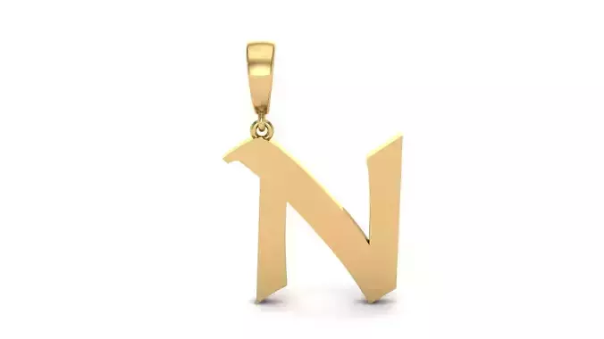 Pendant Alphabet Letter 15 mm Keter N 3D print model