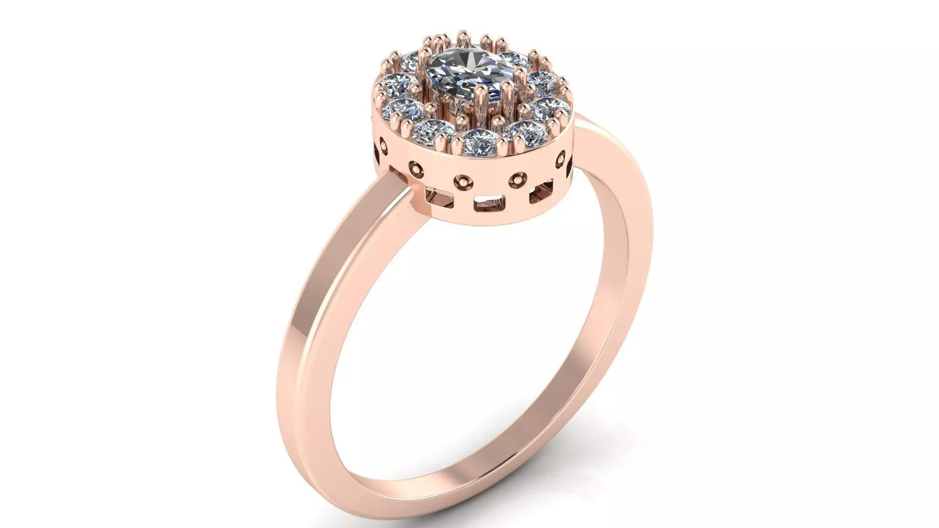 Jewelry Diamond Ring 3D Print Model 3D print model
