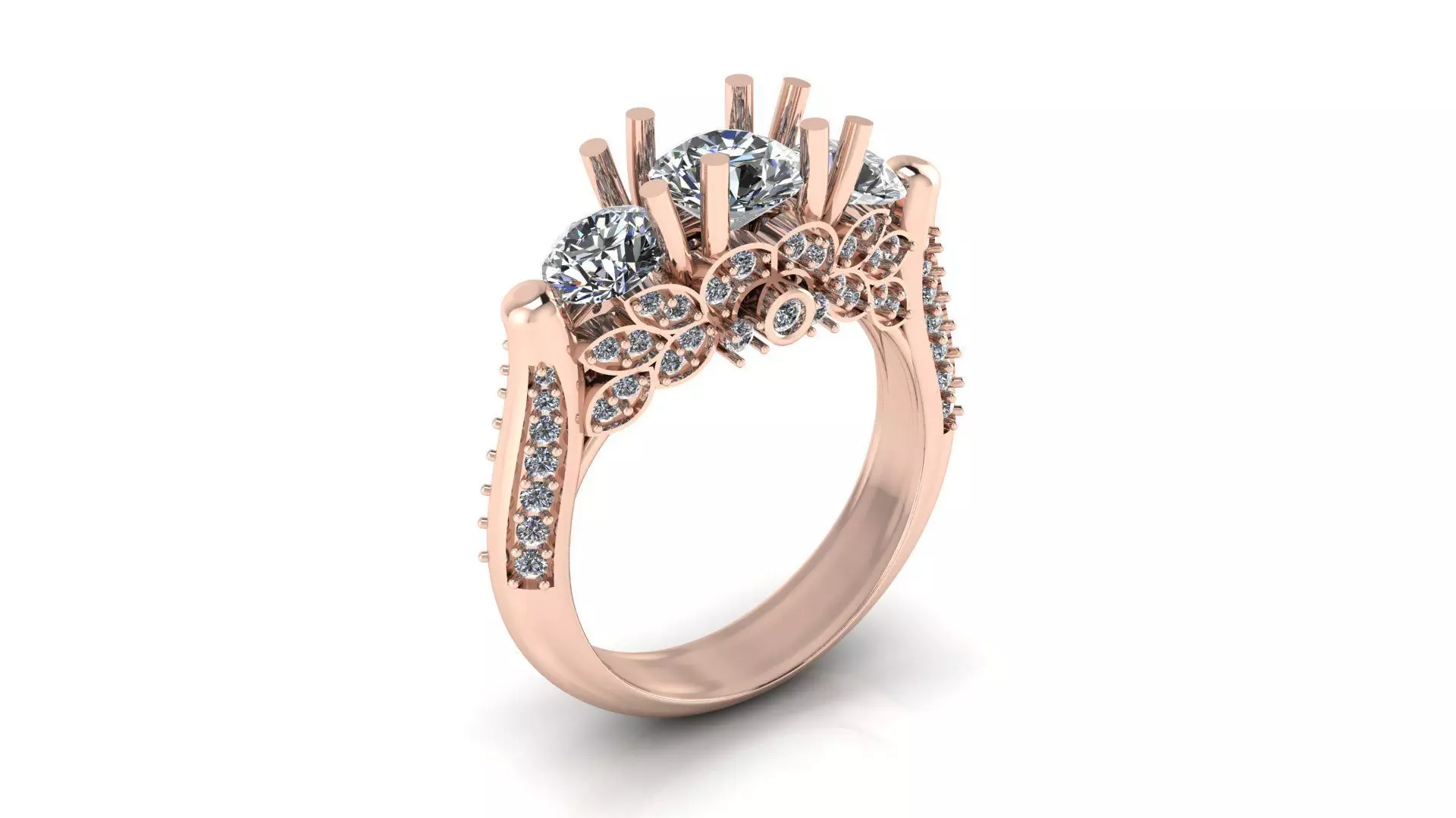 Jewelry Diamond Ring 3D Print Model 3D print model
