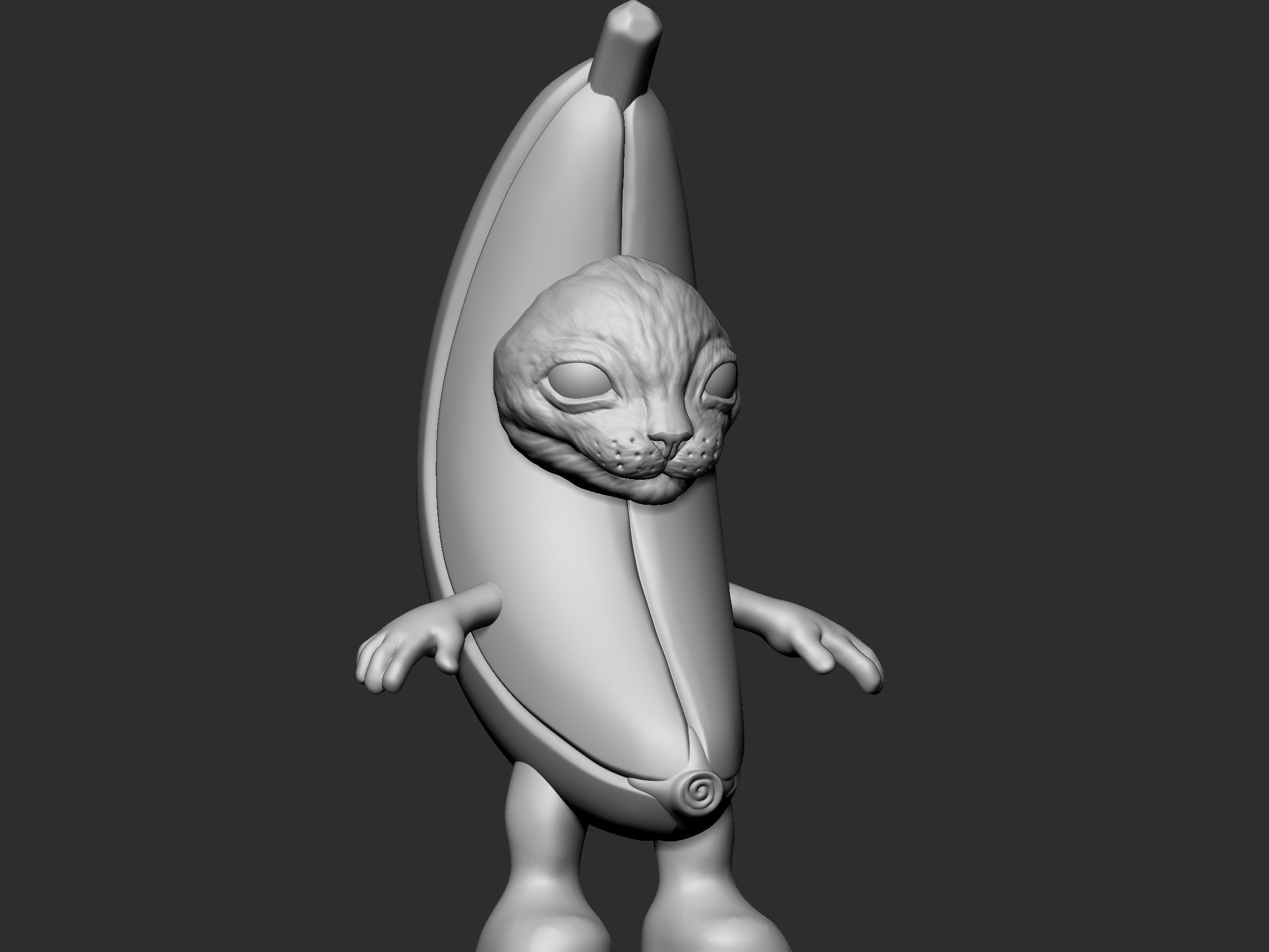 Banana Cat - STL - OBJ - FBX 3D print model_15