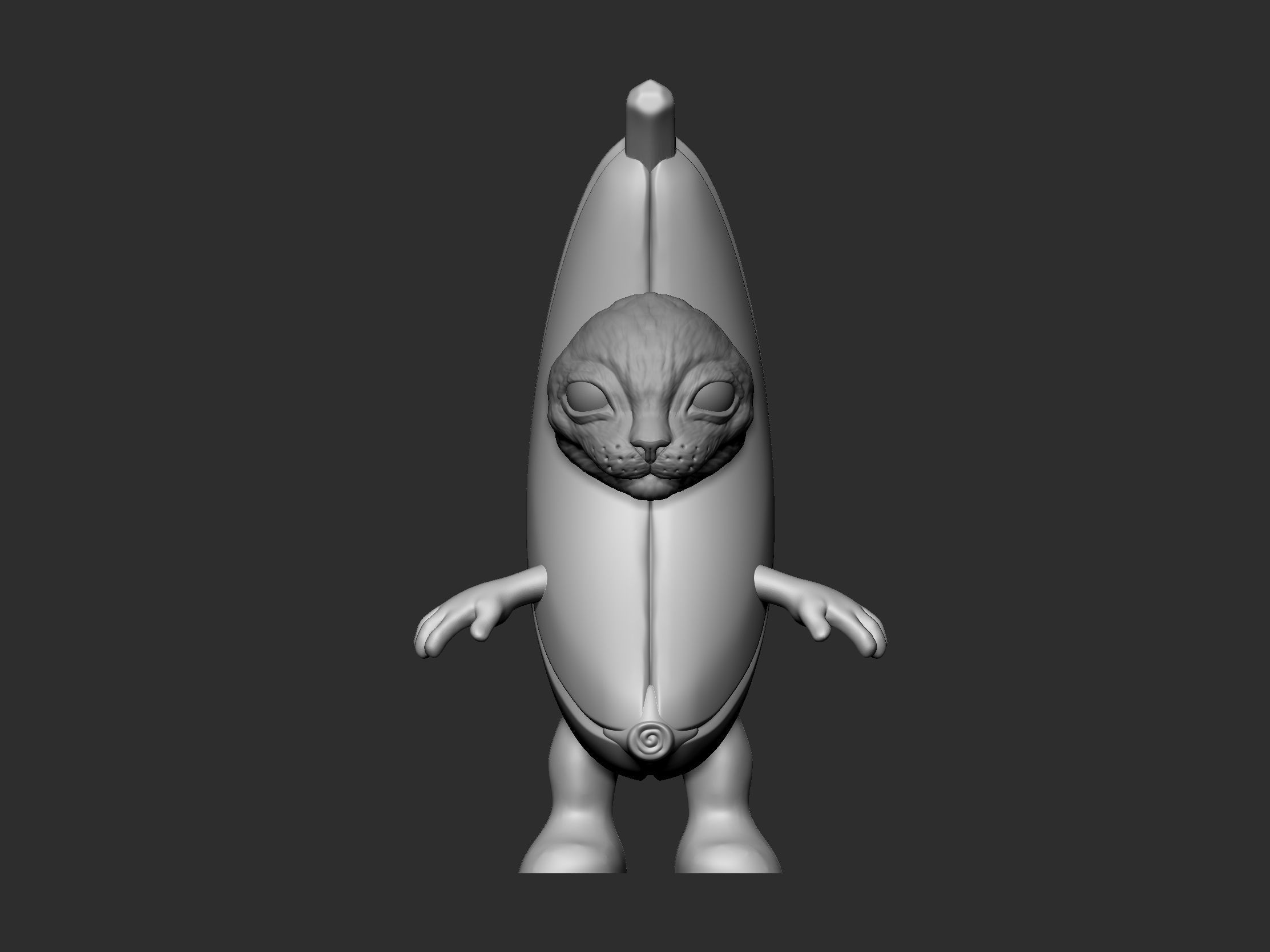 Banana Cat - STL - OBJ - FBX 3D print model_4