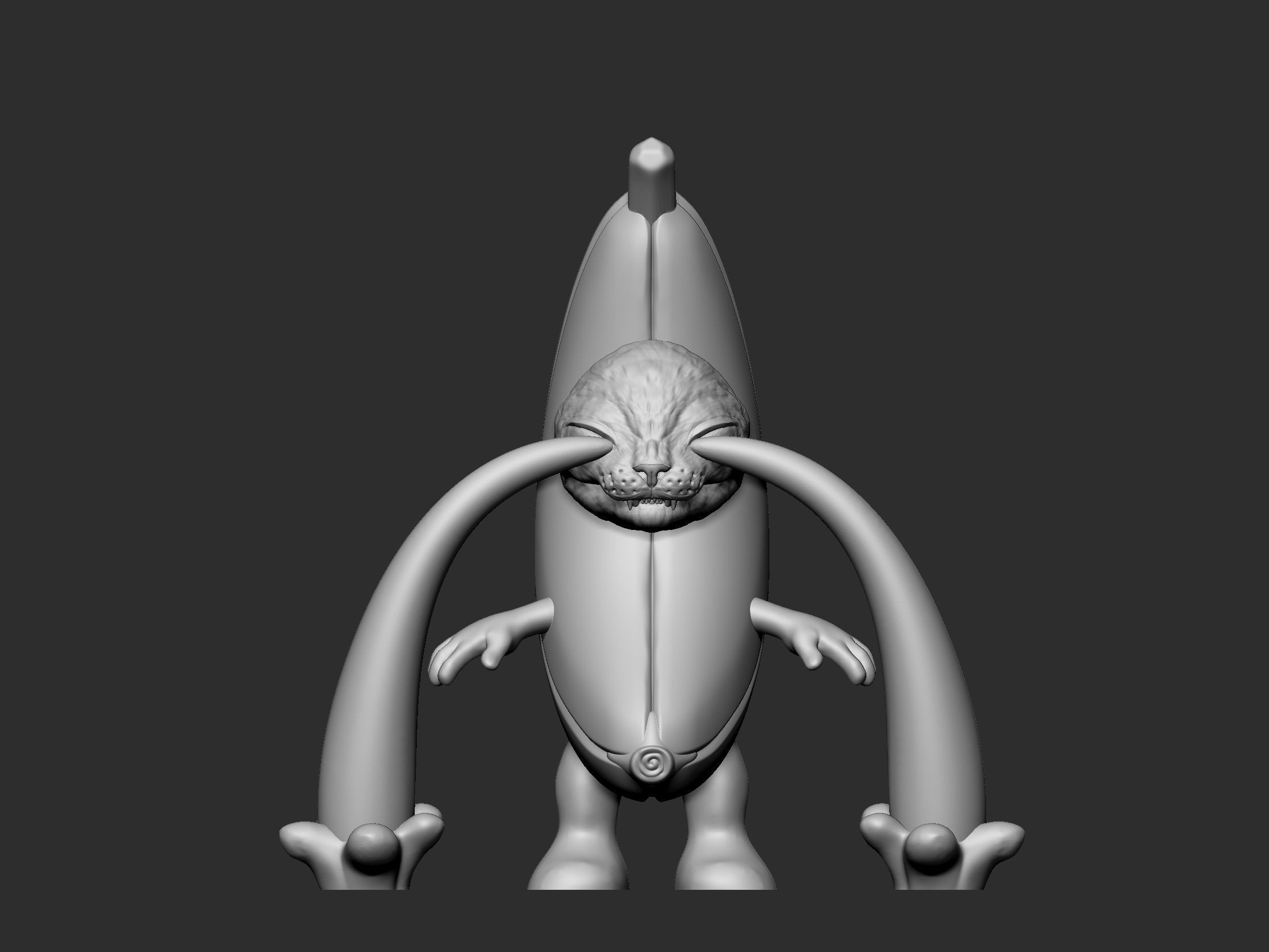 Banana Cat - STL - OBJ - FBX 3D print model_9