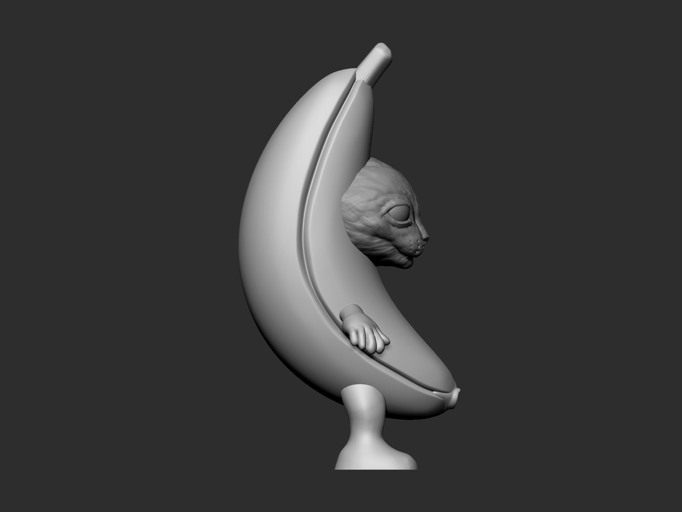 Banana Cat - STL - OBJ - FBX 3D print model_5