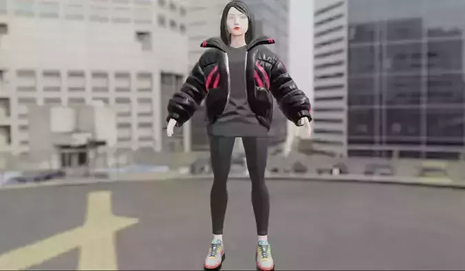 Realistic Hot Female Character Free 3D model