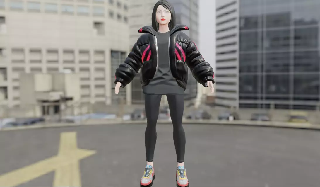 Realistic Hot Female Character Free 3D model