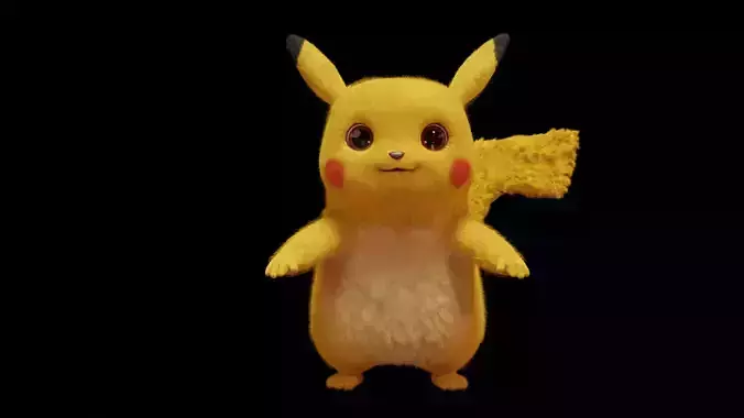 Pikachu Model With Fur 3D model