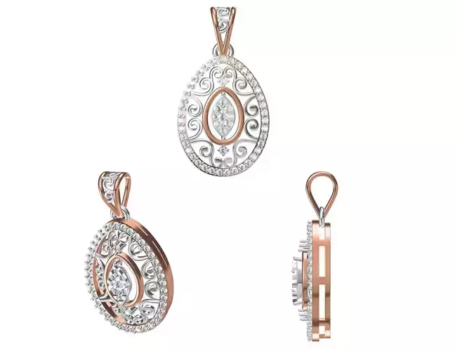 Women Pendant 3dm STL JCD Details