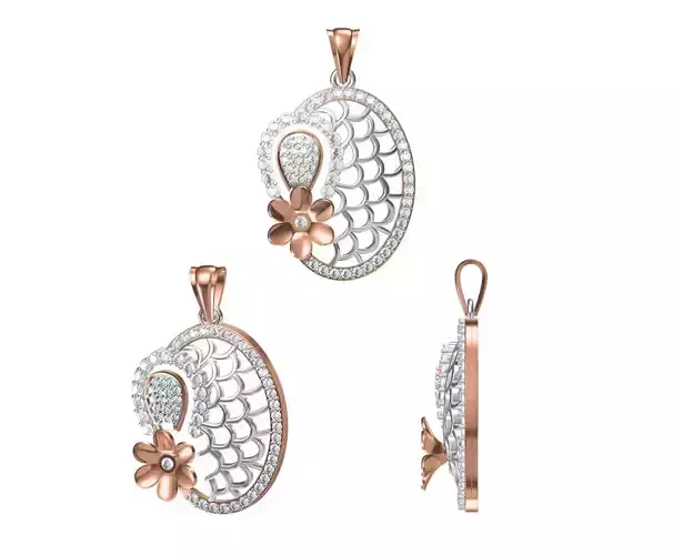 Women Pendant 3dm STL JCD Details