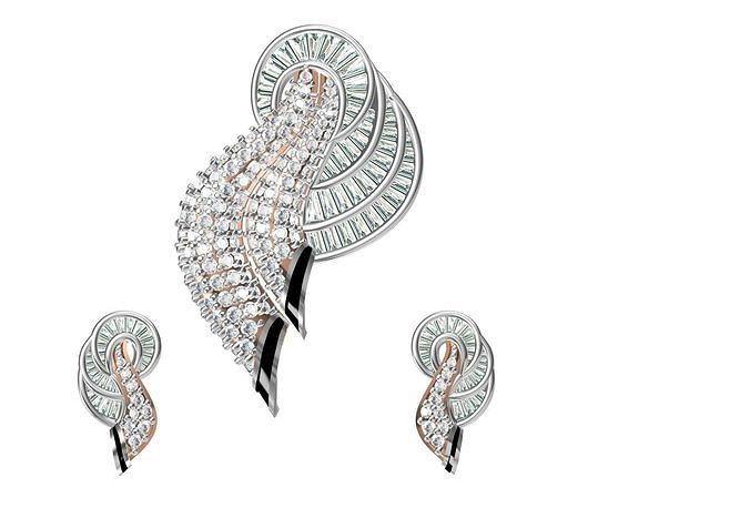 Women Earring Pendant Set STL JCD Details  3D print model