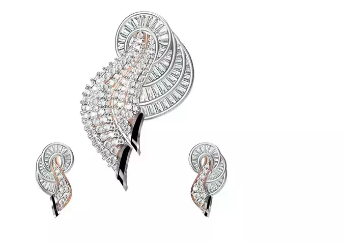 Women Earring Pendant Set STL JCD Details 