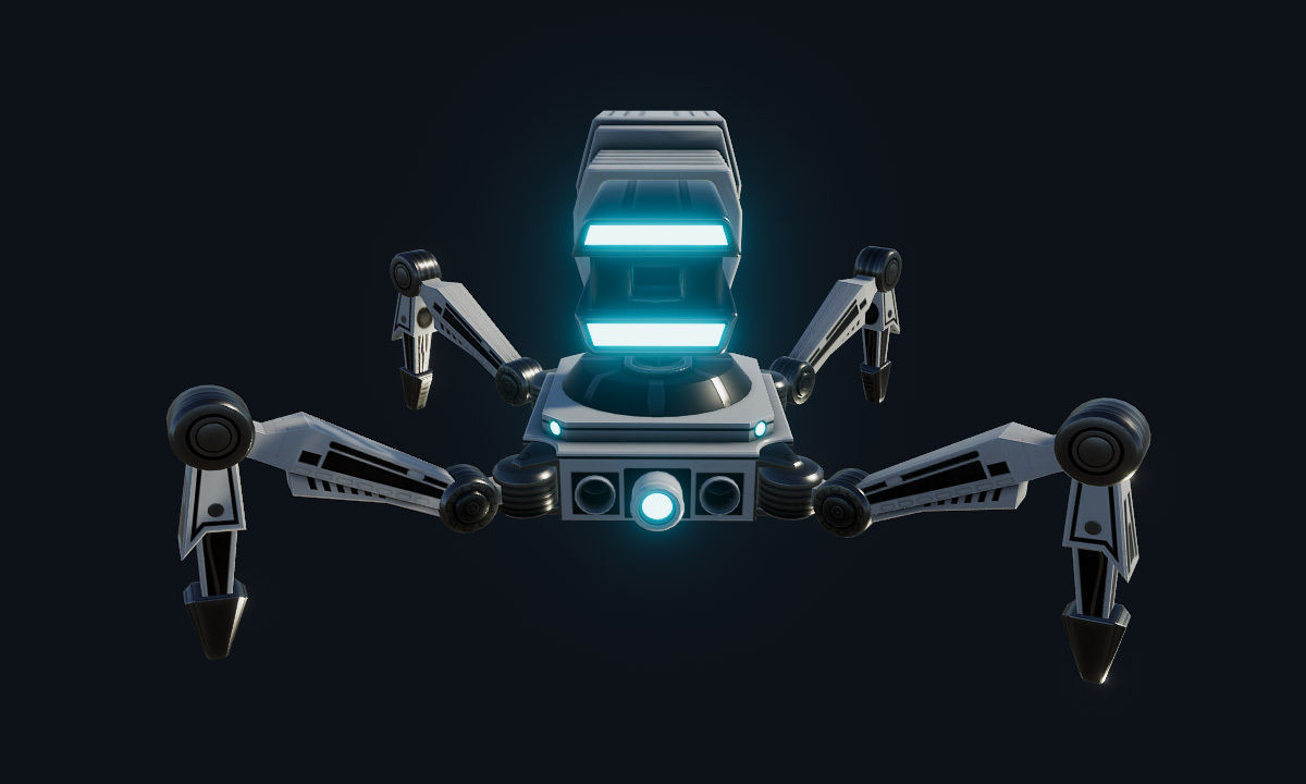 SciFi Turret Gun Insect Low-poly 3D model_4