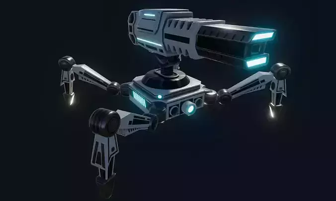 SciFi Turret Gun Insect Low-poly 3D model