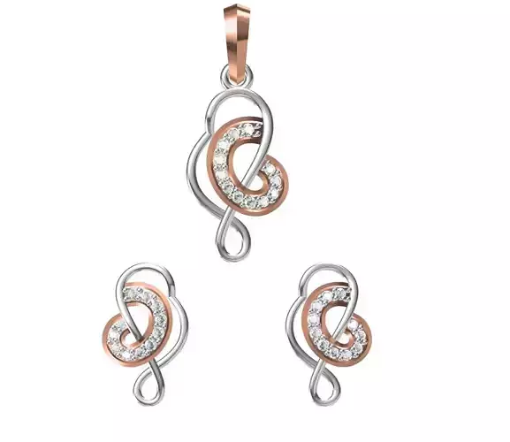 Women Earring Pendant Set STL JCD Details 