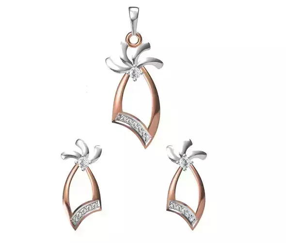 Women Earring Pendant Set STL JCD Details 