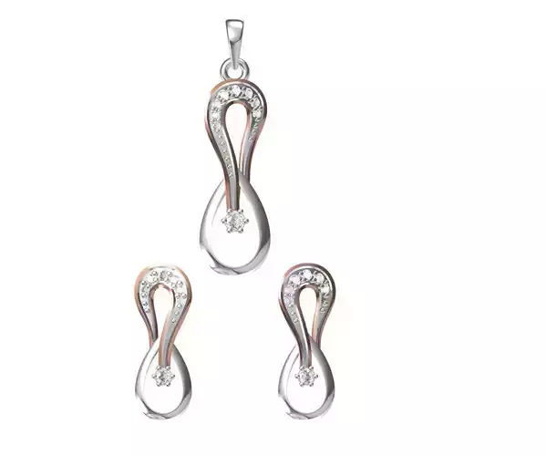Women Earring Pendant Set STL JCD Details 