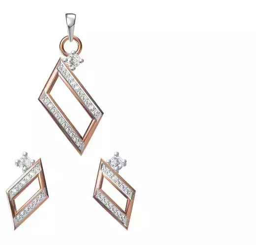 Women Earring Pendant Set STL JCD Details 