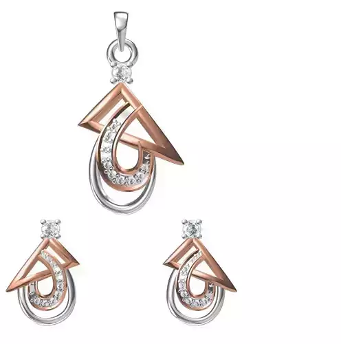 Women Earring Pendant Set STL JCD Details 