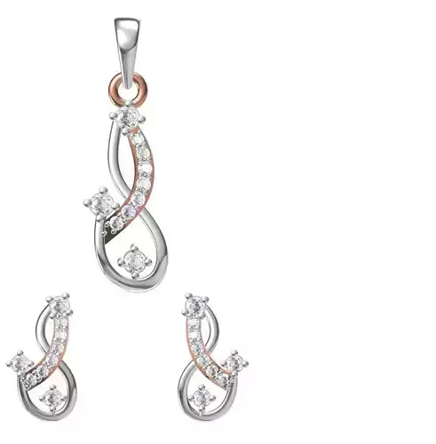 Women Earring Pendant Set STL JCD Details 