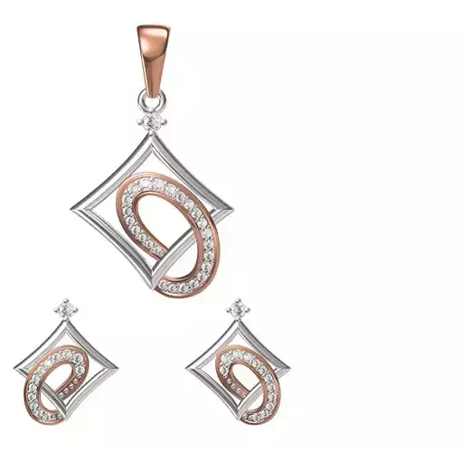 Women Earring Pendant Set STL JCD Details 