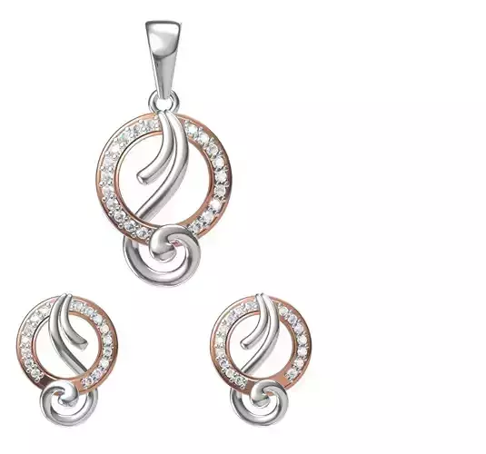 Women Earring Pendant Set STL JCD Details 
