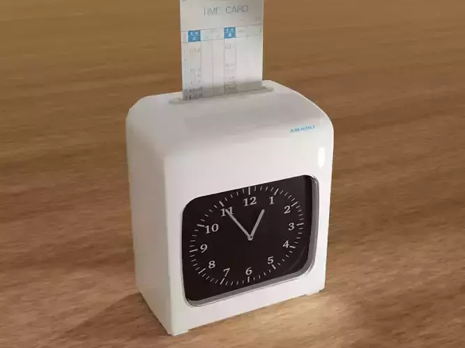 Animated Clock Hands Time Recorder and Card