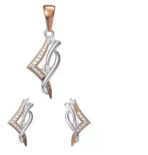 Women Earring Pendant Set STL JCD Details 