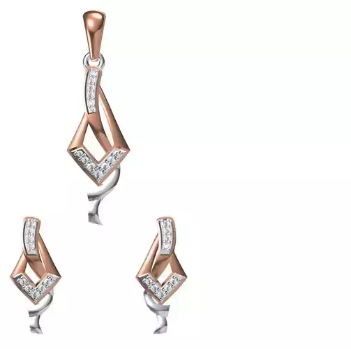 Women Earring Pendant Set STL JCD Details 