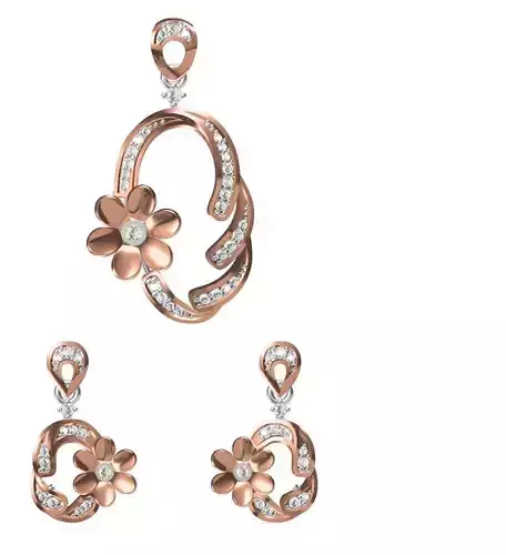 Women Earring Pendant Set STL JCD Details 
