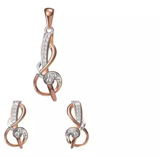 Women Earring Pendant Set STL JCD Details 