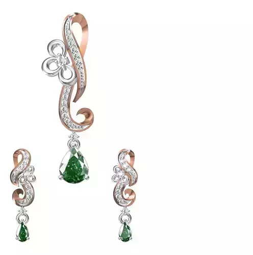 Women Earring Pendant Set STL JCD Details 