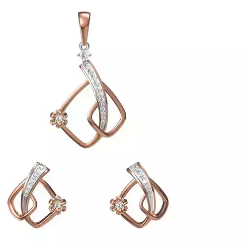 Women Earring Pendant Set STL JCD Details 