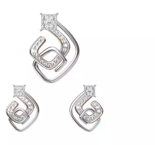 Women Earring Pendant Set STL JCD Details 