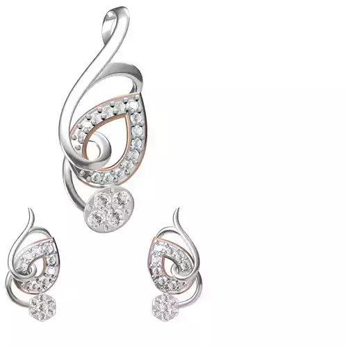 Women Earring Pendant Set STL JCD Details 