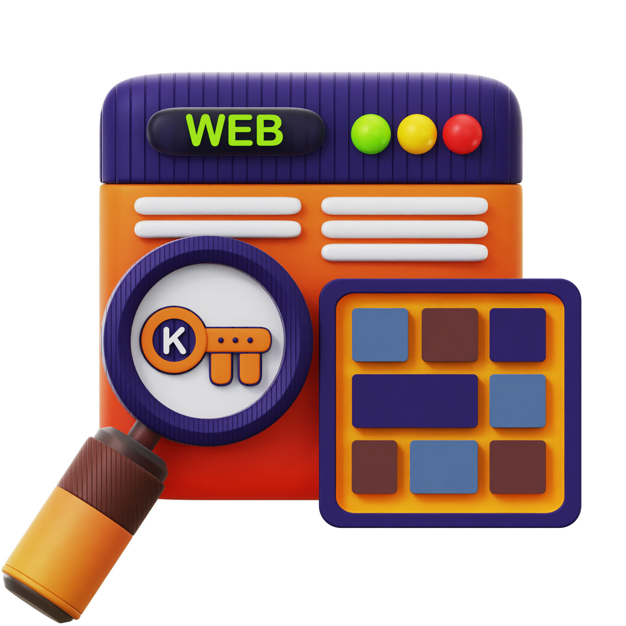 SEO Icon Pack 3D Model Low-poly 3D model_11